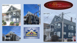 Before and after photos of GAF Roofing installation in Haverhill, MA