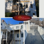 Before and after photos of Trex decking installation completed in Yarmouth, MA