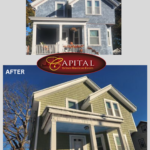 Before and after siding job in Fall River